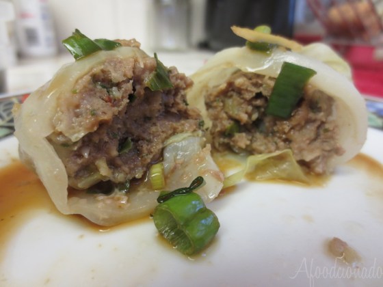 Inside and with the sauce on it. Yumm